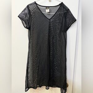 Wear Abouts Black Mesh V-Neck Cover-Up